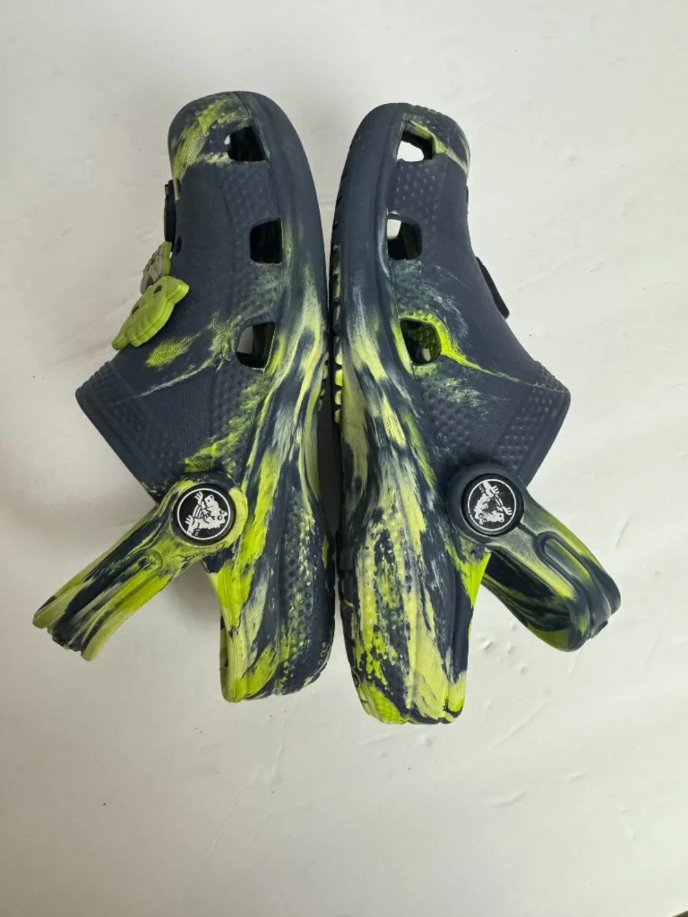 CROCS  Marble Blue Green Clog  Sandals Boy Size C 10